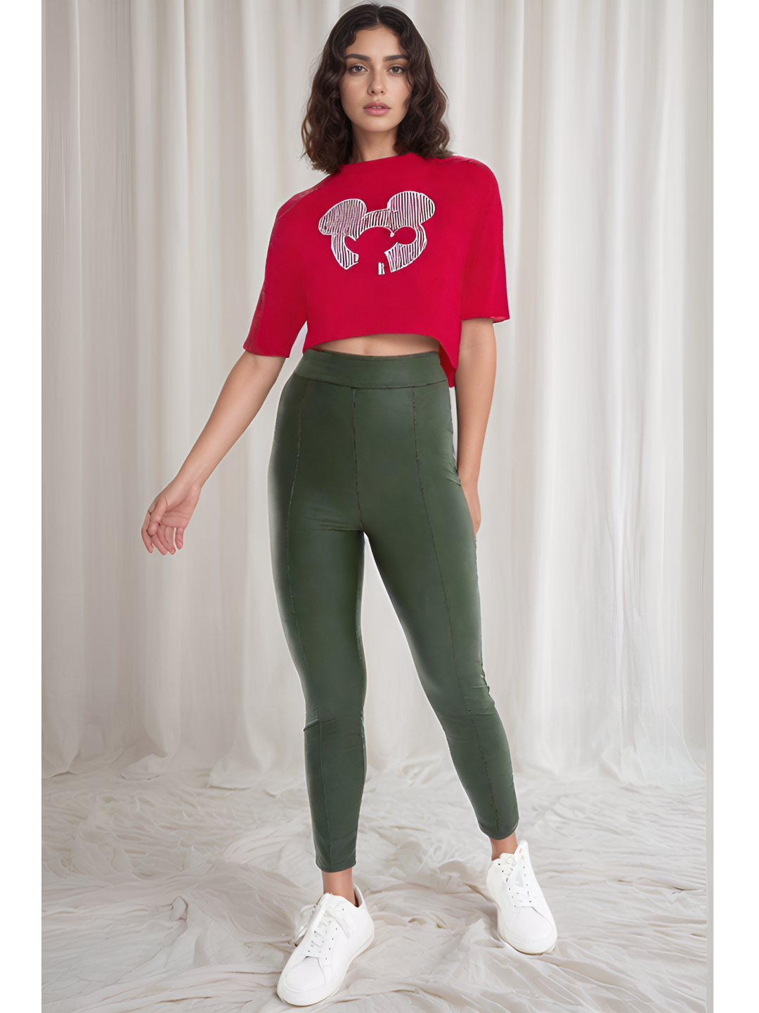 Funky Red Crop Top 100% Cotton