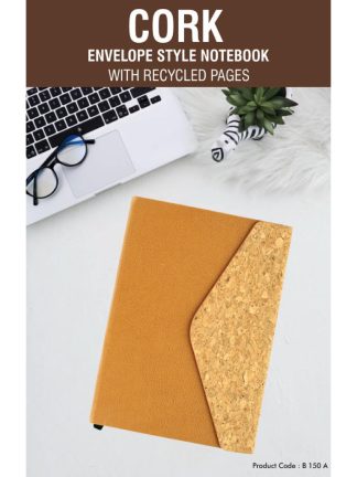 Cork Magnetic Envelope style Notebook with recycled pages