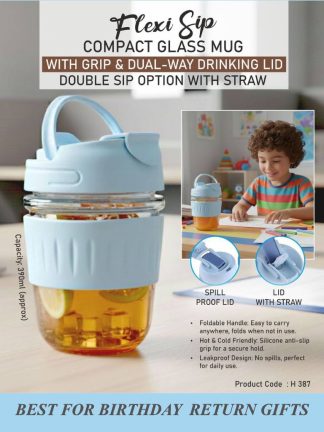 Compact Glass Mug with Grip