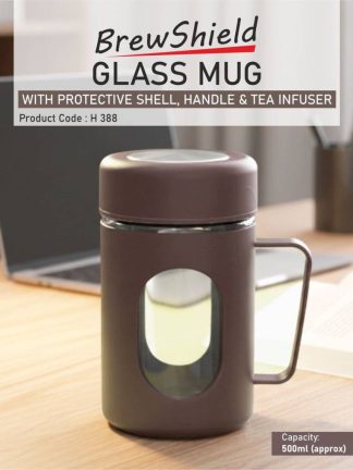 BrewShield: Glass Mug with Protective Shell